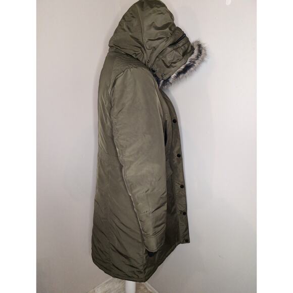 Stoic insulated outdoor winter down parka olive green coat med - Picture 6 of 13